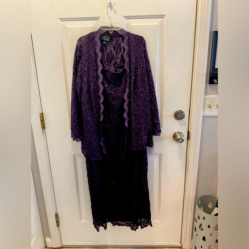 NWT Alex Evenings Woman 2 pc Lace Jacket/Dress Size 20W